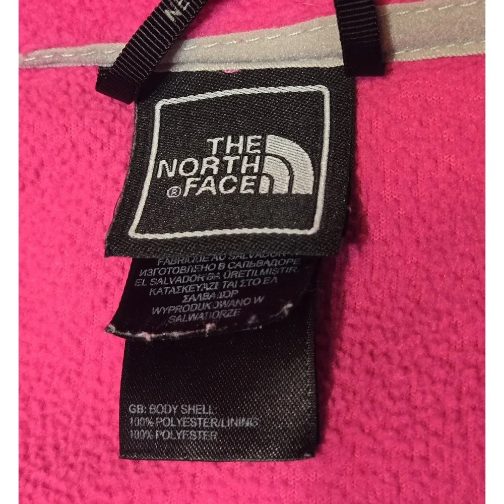 The North Face Womens Large Pink/Grey Fleece Full Zip Jacket Outdoor Cozy Logo - Picture 3 of 9